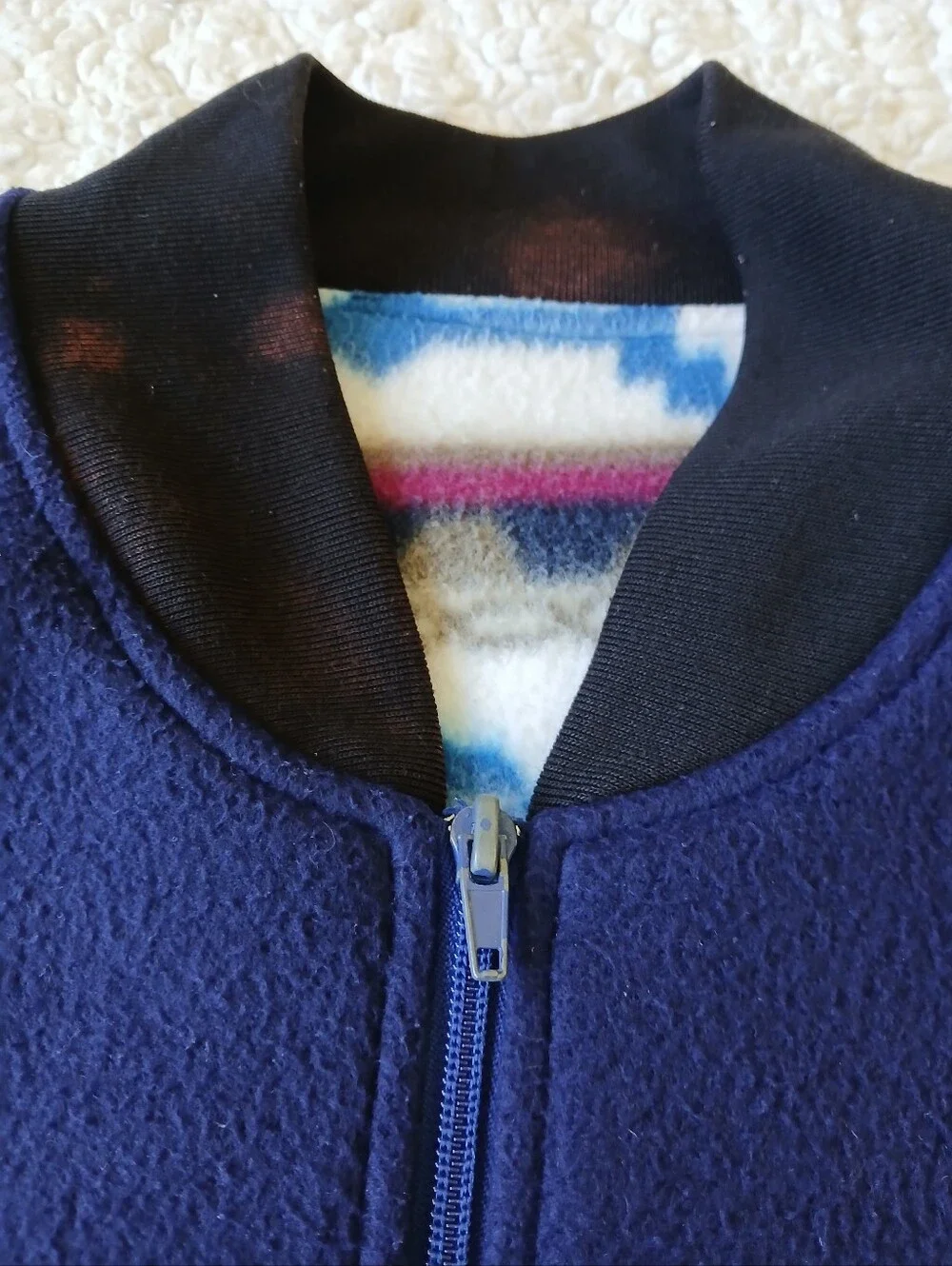 Riversable Aztec Fleece Vest Mens Large Blue Brown Red Vintage